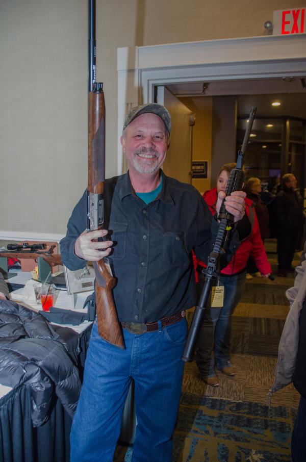 Our 2017 Big Gun Raffle winner; who won two out of the three prizes!